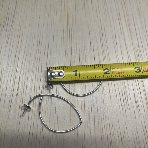 Silver Plated Pierced Dangle Earrings, unmarked, unbranded, modern, geometrical - Picture 8 of 8